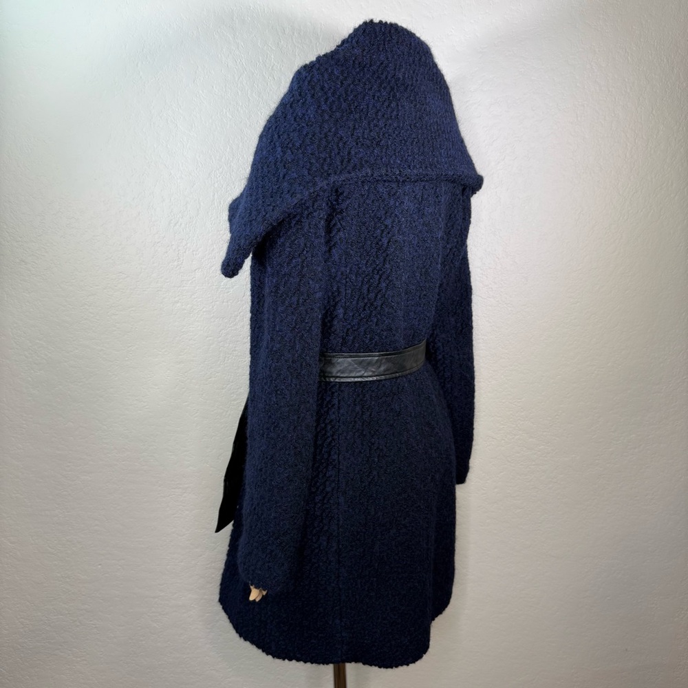 Cole Haan Signature Wool Blend Bouclé Belted Coat Jacket EUC Like New Size 8 - Picture 7 of 16